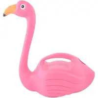 Merkloos Plastic dieren tuingieter roze flamingo 1.5 liter - Gieters