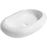 Brauer Cloud Opzetwastafel Ovaal 63x42cm Keramiek Wit - Wastafels - Opzetwastafels - 8720359351067