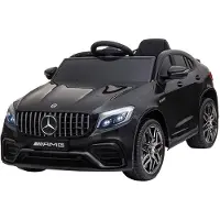 HOMCOM Elektrische kinderauto Mercedes-Benz zwart met afstandsbediening