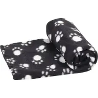Nobleza Hondendeken - Kattendeken - Zwart - fleece - Maat S - 75x75 cm - Fleece hondendeken
