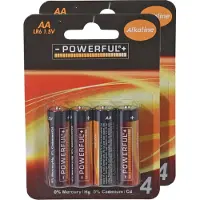 Powerful Batterijen Penlite - AA type - 8x stuks - Alkaline - Long life