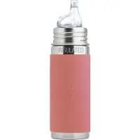 Pura Thermos Tuitfles 260 ml - Thermoskan - Thermosfles - Plasticvrij - Met Isolatiewand - Inclusief Siliconen Tuit, Reisdop en Sleeve - Rose