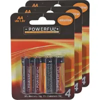 Powerful Batterijen Penlite - AA type - 12x stuks - Alkaline - Long life