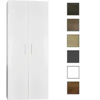 Sanicare kolomkast met reling greep 67x160x32cm hoogglans wit