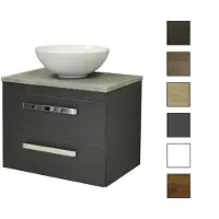Sanicare Q11 badkamermeubel met grey-stone topblad 65 cm belluno