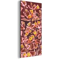 MuchoWow Wanddecoratie Metaal - Aluminium Schilderij Industrieel - Bruin - Retro - Vlinders - Dieren - Hippie - 20x40 cm - Dibond - Foto op aluminium - Industriële muurdecoratie - Voor de woonkamer/slaapkamer