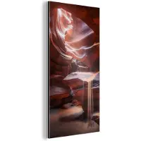 MuchoWow Wanddecoratie Metaal - Aluminium Schilderij Industrieel - Landschap - Grot - Zand - Natuur - 80x160 cm - Dibond - Foto op aluminium - Industriële muurdecoratie - Voor de woonkamer/slaapkamer