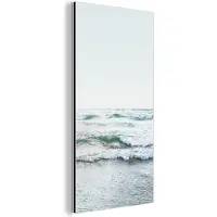 MuchoWow Wanddecoratie Metaal - Aluminium Schilderij Industrieel - Zee - Golven - Natuur - Water - Strand - 20x40 cm - Dibond - Foto op aluminium - Industriële muurdecoratie - Voor de woonkamer/slaapkamer