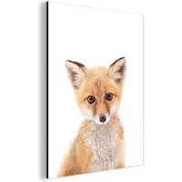 MuchoWow Wanddecoratie Metaal - Aluminium Schilderij Industrieel - Vos - Dieren - Oranje - Natuur - 90x120 cm - Dibond - Foto op aluminium - Industriële muurdecoratie - Voor de woonkamer/slaapkamer