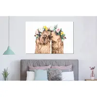 MuchoWow Wanddecoratie Metaal - Aluminium Schilderij Industrieel - Alpaca - Bloemen - Dieren - Natuur - 150x100 cm - Dibond - Foto op aluminium - Industriële muurdecoratie - Voor de woonkamer/slaapkamer