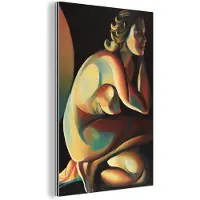 MuchoWow Wanddecoratie Metaal - Aluminium Schilderij Industrieel - Vrouw - Portret - Kunst - Abstract - 60x90 cm - Dibond - Foto op aluminium - Industriële muurdecoratie - Voor de woonkamer/slaapkamer