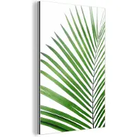 MuchoWow Wanddecoratie Metaal - Aluminium Schilderij Industrieel - Plant - Groen - Natuur - Wit - 80x120 cm - Dibond - Foto op aluminium - Industriële muurdecoratie - Voor de woonkamer/slaapkamer