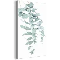 MuchoWow Wanddecoratie Metaal - Aluminium Schilderij Industrieel - Planten - Groen - Natuur - Wit - Bladeren - 100x150 cm - Dibond - Foto op aluminium - Industriële muurdecoratie - Voor de woonkamer/slaapkamer