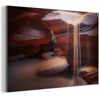 MuchoWow Wanddecoratie Metaal - Aluminium Schilderij Industrieel - Landschap - Grot - Zand - Natuur - 90x60 cm - Dibond - Foto op aluminium - Industriële muurdecoratie - Voor de woonkamer/slaapkamer