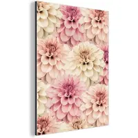 MuchoWow Wanddecoratie Metaal - Aluminium Schilderij Industrieel - Bloemen - Roze - Wit - Natuur - 30x40 cm - Dibond - Foto op aluminium - Industriële muurdecoratie - Voor de woonkamer/slaapkamer