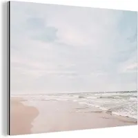 MuchoWow Wanddecoratie Metaal - Aluminium Schilderij Industrieel - Zee - Strand - Golven - Natuur - Zomer - 160x120 cm - Dibond - Foto op aluminium - Industriële muurdecoratie - Voor de woonkamer/slaapkamer