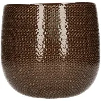 Mica Decorations gabriel ronde bloempot grijs maat in cm: 19 x 21