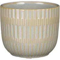 Mica Decorations Plantenpot - keramiek - lichtgrijs - D11xH9 cm - Plantenpotten