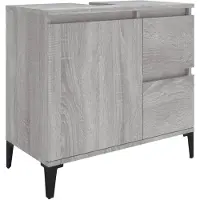 vidaXL Badmeubel, grijs Sonoma, 65x33x60 cm, houtvezel
