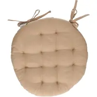 Atmosphera Stoelkussen rond - beige - katoen - 38 x 6.5 cm - tuinstoelkussens