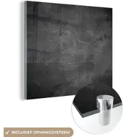 MuchoWow Glasschilderij 20x20 cm - Schilderij acrylglas - Structuur - Cement - Beton - Grijs - Vintage - Foto op glas - Schilderijen