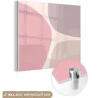 MuchoWow Glasschilderij 50x50 cm - Schilderij acrylglas - Design - Pastel - Minimalisme - Foto op glas - Schilderijen