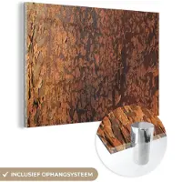MuchoWow Glasschilderij 90x60 cm - Schilderij acrylglas - Retro - Staal - Metalen - Roest - Foto op glas - Schilderijen