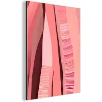 MuchoWow Wanddecoratie Metaal - Aluminium Schilderij Industrieel - Abstract - Roze - Vormen - Pastel - 120x160 cm - Dibond - Foto op aluminium - Industriële muurdecoratie - Voor de woonkamer/slaapkamer