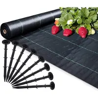 Viking Choice Anti worteldoek - Agrotextiel - 1,6 x 50 m - 50 grondpinnen