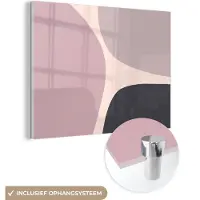 MuchoWow Glasschilderij 120x90 cm - Schilderij acrylglas - Pastel - Design - Minimalisme - Foto op glas - Schilderijen