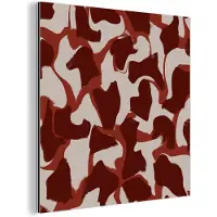 MuchoWow Wanddecoratie Metaal - Aluminium Schilderij Industrieel - Abstract - Bruin - Kleuren - Pastel - 50x50 cm - Dibond - Foto op aluminium - Industriële muurdecoratie - Voor de woonkamer/slaapkamer