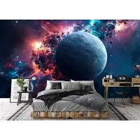 Fotobehang - Universum - Heelal - Sterren - Galaxy - Planeet - Maan - Astronomie - Vliesbehang - 416x254cm (lxb)
