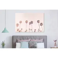 MuchoWow Wanddecoratie Metaal - Aluminium Schilderij Industrieel - Palmbomen - Zon - Natuur - Lucht - 150x100 cm - Dibond - Foto op aluminium - Industriële muurdecoratie - Voor de woonkamer/slaapkamer