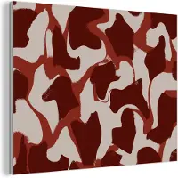 MuchoWow Wanddecoratie Metaal - Aluminium Schilderij Industrieel - Abstract - Bruin - Kleuren - Pastel - 80x60 cm - Dibond - Foto op aluminium - Industriële muurdecoratie - Voor de woonkamer/slaapkamer