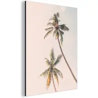 MuchoWow Wanddecoratie Metaal - Aluminium Schilderij Industrieel - Palmbomen - Lucht - Natuur - Wolken - 60x80 cm - Dibond - Foto op aluminium - Industriële muurdecoratie - Voor de woonkamer/slaapkamer