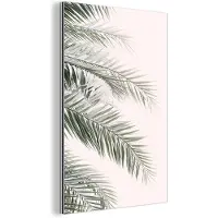 MuchoWow Wanddecoratie Metaal - Aluminium Schilderij Industrieel - Plant - Groen - Natuur - Wit - 60x90 cm - Dibond - Foto op aluminium - Industriële muurdecoratie - Voor de woonkamer/slaapkamer