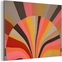 MuchoWow Wanddecoratie Metaal - Aluminium Schilderij Industrieel - Abstract -Kunst - Vormen - 160x120 cm - Dibond - Foto op aluminium - Industriële muurdecoratie - Voor de woonkamer/slaapkamer