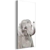MuchoWow Wanddecoratie Metaal - Aluminium Schilderij Industrieel - Olifant - Dieren - Grijs - Natuur - 40x80 cm - Dibond - Foto op aluminium - Industriële muurdecoratie - Voor de woonkamer/slaapkamer