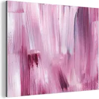MuchoWow Wanddecoratie Metaal - Aluminium Schilderij Industrieel - Kleuren - Verf - Schilderij - Roze - 160x120 cm - Dibond - Foto op aluminium - Industriële muurdecoratie - Voor de woonkamer/slaapkamer