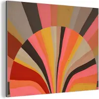 MuchoWow Wanddecoratie Metaal - Aluminium Schilderij Industrieel - Abstract -Kunst - Vormen - 160x120 cm - Dibond - Foto op aluminium - Industriële muurdecoratie - Voor de woonkamer/slaapkamer