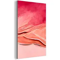 MuchoWow Wanddecoratie Metaal - Aluminium Schilderij Industrieel - Abstract - Roze - Pastel - Vormen - 120x180 cm - Dibond - Foto op aluminium - Industriële muurdecoratie - Voor de woonkamer/slaapkamer