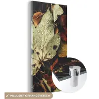 MuchoWow Glasschilderij 20x40 cm - Schilderij acrylglas - Herfstbladeren - Herfst - Seizoenen - Natuur - Foto op glas - Schilderijen