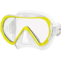 Tusa INO Duikmasker voor Volwassenen – Compact snorkelmasker met single lens en hypoallergene siliconen skirt, comfortabel en eenvoudig in gebruik – Transparant/Geel – M1011 FY