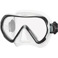 Tusa INO Duikmasker voor Volwassenen – Compact snorkelmasker met single lens en hypoallergene siliconen skirt, comfortabel en eenvoudig in gebruik – Transparant/Zwart – M1011 BK