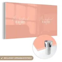 MuchoWow Glasschilderij 120x60 cm - Schilderij acrylglas - Boyfriend - Vriendje - Quotes - My boyfriend is the best - Spreuken - Foto op glas - Schilderijen