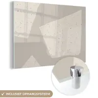 MuchoWow Glasschilderij 60x40 cm - Schilderij acrylglas - Terrazzo - Abstract - Pastel - Patronen - Foto op glas - Schilderijen