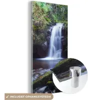 MuchoWow Glasschilderij 60x120 cm - Schilderij acrylglas - Waterval - Natuur - Water - Foto op glas - Schilderijen