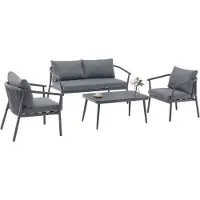 AVH-Collectie Malta stoel bank loungeset 4 delig aluminium rope