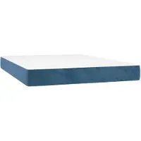 vidaXL Pocketveringmatras medium 140x200x20 cm fluweel donkerblauw