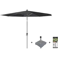 Platinum Riva parasol 3 m. rond - Premium - Faded Black + voet + hoes